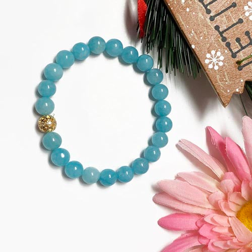 Gemstones BR     Golden carving bead