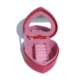 Faux leather jewelry box assorted colors pink S