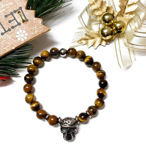 Tiger eyes Gemstones BR     Black skull