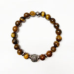 Tiger eyes Gemstones BR     Black carving bead