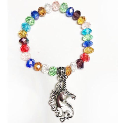 Colour artificial Crystal  silver unicorn BR