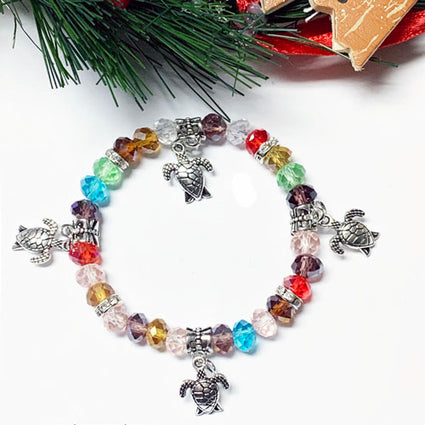 Colour artificial Crystal  silver turtle BR