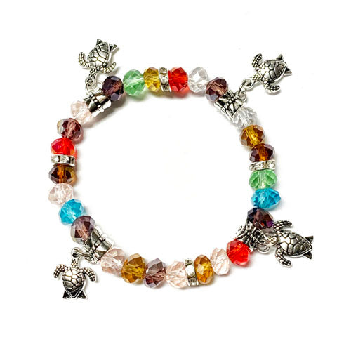 Colour artificial Crystal  silver turtle BR