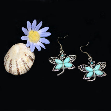 Faux turquois dragonfly earring