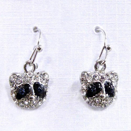 Rhinestones panda face earrings