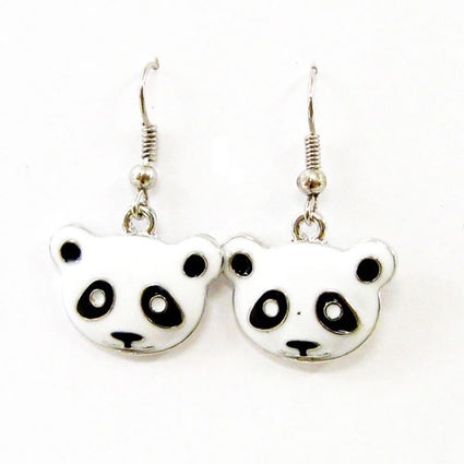 Enamel  panda face earrings