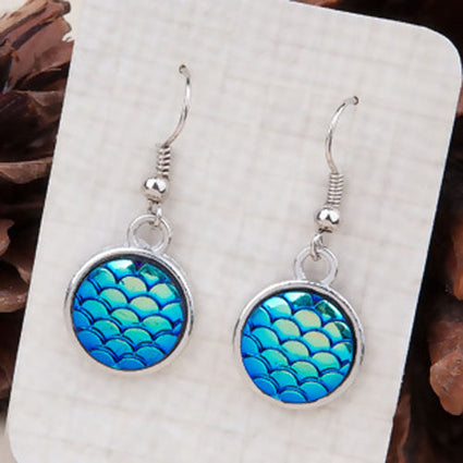 Iridescent scale earrings