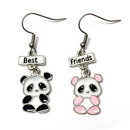 Enamel best friends friendship earrings