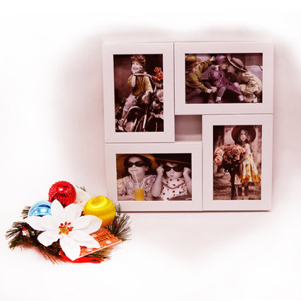 Laminated Wood White Collage Picture Frame