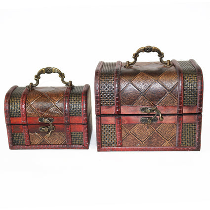 Hand made Wood faux leather cover jewelry box set 2or3 pcs