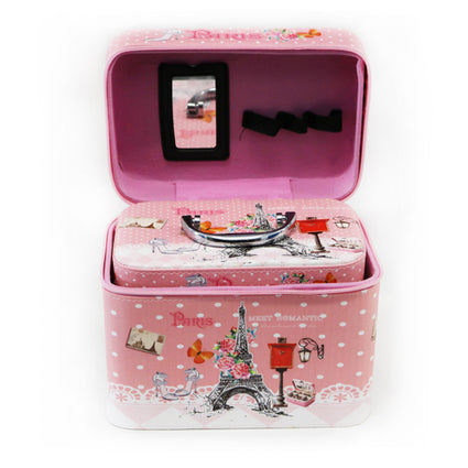 PU city makeup box set  3pcs pink Paris