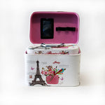 PU city makeup box set  3pcs White Paris