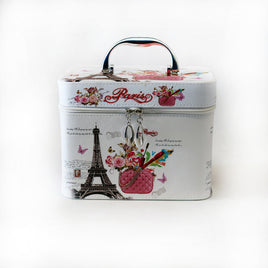 PU city makeup box set  3pcs White Paris