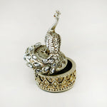 Resin peacock rhinestone vantage jewelry box