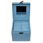 Faux Flipping fur jewelry box  color blue