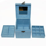 Faux Flipping fur jewelry box  color blue