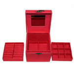 Faux Flipping fur jewelry box  color red