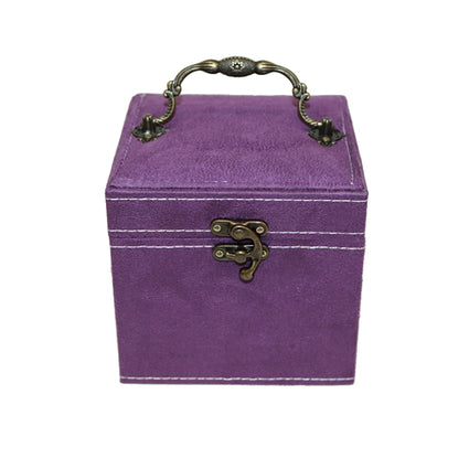 Faux Flipping fur jewelry box   color purple