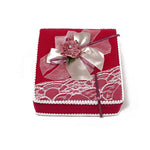 Velvet paper kids jewelry box color red