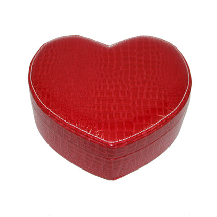 Faux leather jewelry box assorted colors red