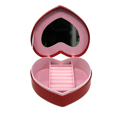 Faux leather jewelry box assorted colors red
