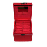 Faux Flipping fur jewelry box  color red