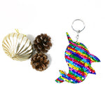 Flip Sequins Horned shark keychain  KCS9001