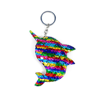 Flip Sequins Horned shark keychain  KCS9001