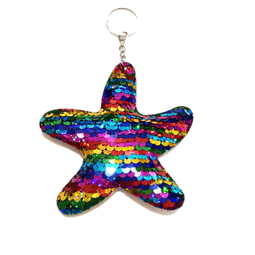 Flip Sequins Starfish  keychain  KCS9002