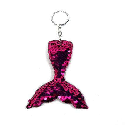 Flip Sequins pink Mermaid Tail keychains  KCS9005