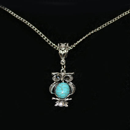 Faux turquoise pendants NK, Owl