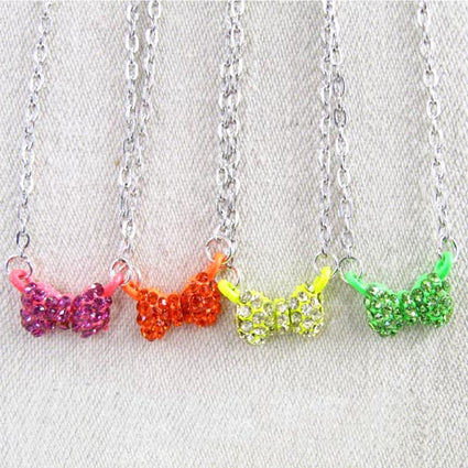 Colourful, rhinestone bow (assorted) NK