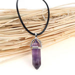 Naturel Crystal point pendant NK purple craystal