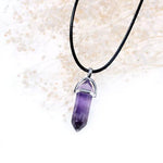 Naturel Crystal point pendant NK purple craystal