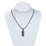 Naturel Crystal point pendant NK purple craystal