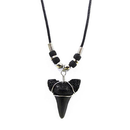Faux, large, black sharks tooth pendant NK