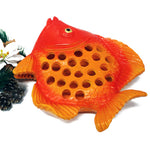 Hand Carved & Painted Wood Animal  Pen Holder  Fish