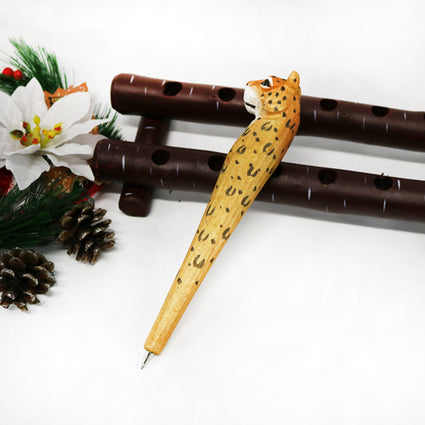 Hand carved & painted wood animal pens   Leopard