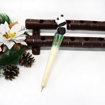 Hand carved & painted wood animal pens   Panda