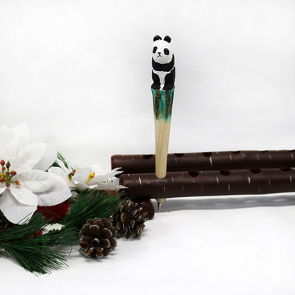 Hand carved & painted wood animal pens   Panda