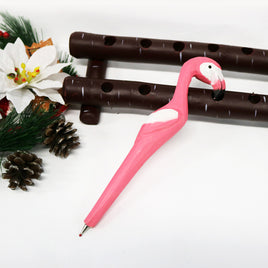 Hand carved & painted wood animal pens   Pink Flamingos