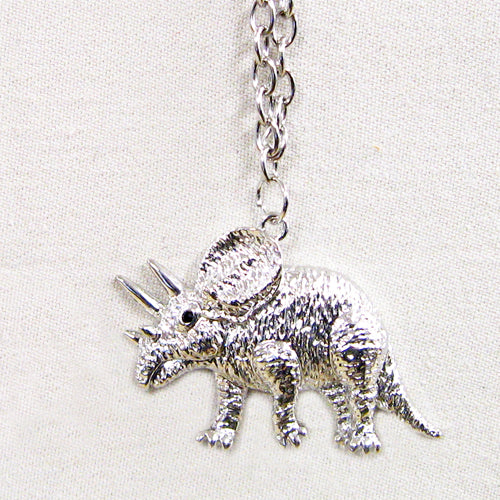 Silver dinosaur chain necklace
