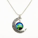 Iridescent scale moon pendant NK