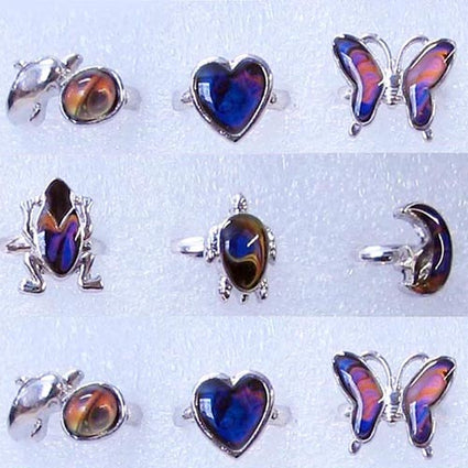 Amazing mood ring, assorted styles Moon/frog/turtle/butterfly/dolphin