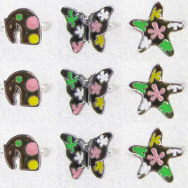 Mood enamel ring  Snail/butterfly/starfish