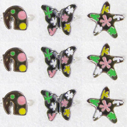 Mood enamel ring  Snail/butterfly/starfish