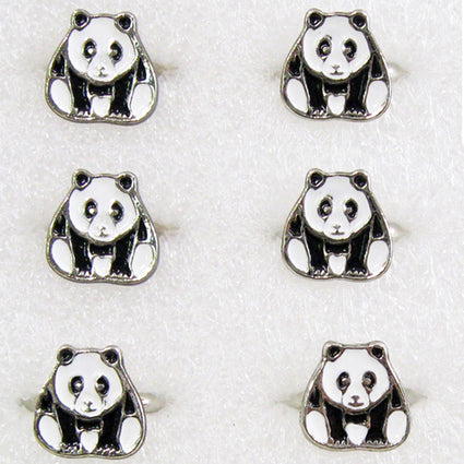 Enamel panda rings