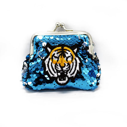 Colour sequins Keychain Coin purse  TIGER   ASSORTED SPS6153