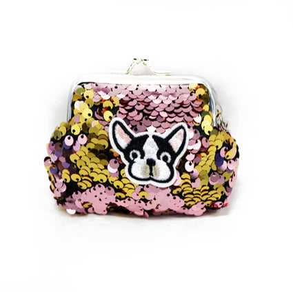 Colour sequins Keychain Coin purse SPS6154 DOG ASSORTED